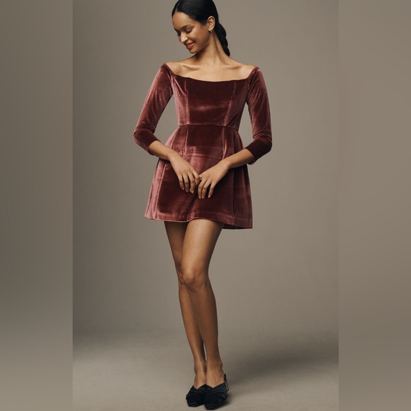 knee length dresses for ladies By Anthropologie Long-Sleeve A-Line Sweater Mini Dress